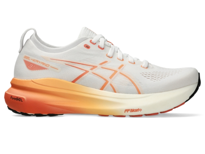 GEL KAYANO 31 Women White Faded Orange Women s Running Shoes ASICS UK