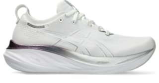 Women's GEL-NIMBUS 26 PLATINUM, Real White/Pure Silver, Running Shoes