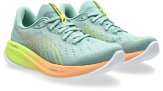 GEL CUMULUS 26 CELEBRATION OF SPORT Women Light Celadon Safety Yellow Scarpe da running da donna ASICS IT