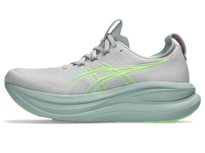 GEL-NIMBUS 28 | Women | CLOUD GREY/ILLUMINATE GREEN | Women's