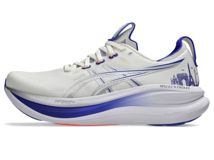 GEL-NIMBUS 28 | Unisex | CREAM/PURE SILVER | Unisex Running Shoes
