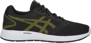 Unisex PATRIOT 10 GS | BLACK/LEMON SPARK | Kid's Road Running Shoes | ASICS