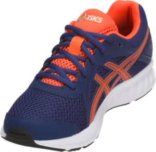 Jolt 2 GS Men Indigo Blue Nova Orange Kids Grade School Shoes ASICS United States