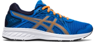 Jolt 2 GS Men Directoire Blue Orange Cone Kids Grade School Shoes ASICS United States