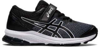 black asics school shoes