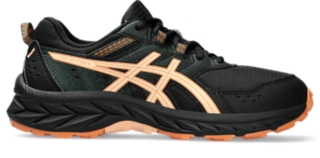 Black asics school store shoes