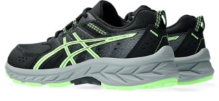 UNISEX GEL-VENTURE 9 GRADE SCHOOL, Black/Illuminate Green, Running Shoes