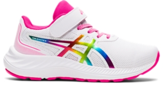 White and 2025 pink asics