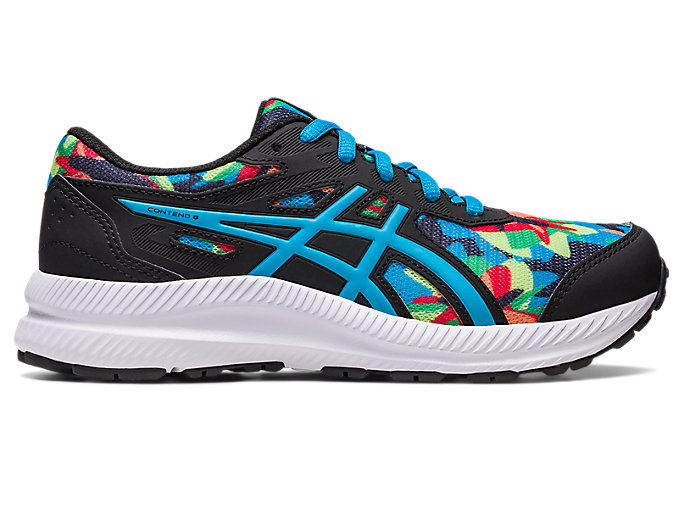 Image 1 of 7 of Kids Black/Island Blue CONTEND 8 GS PRINT Kids Running Trainers