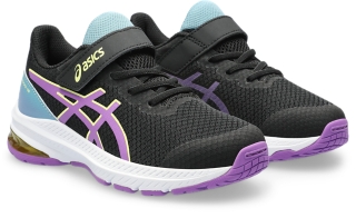 GT 1000 12 PS Kids Black Cyber Grape Kinder Laufschuhe ASICS Outlet DE