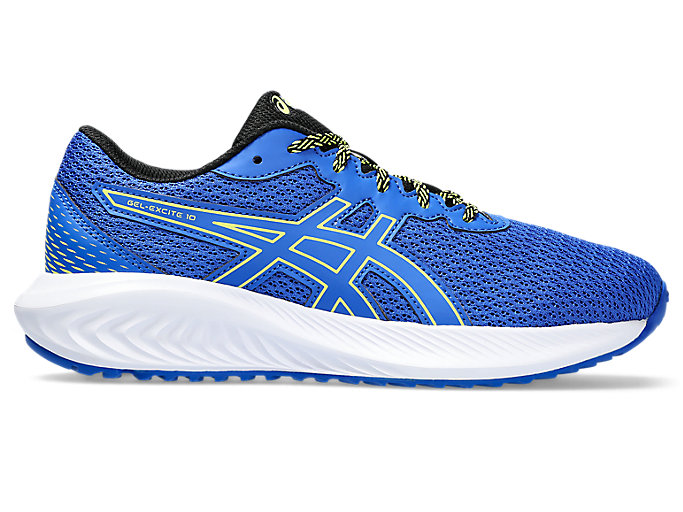 Image 1 of 7 of Kids Illusion Blue/Glow Yellow GEL-EXCITE 10 GS Kids Running Trainers