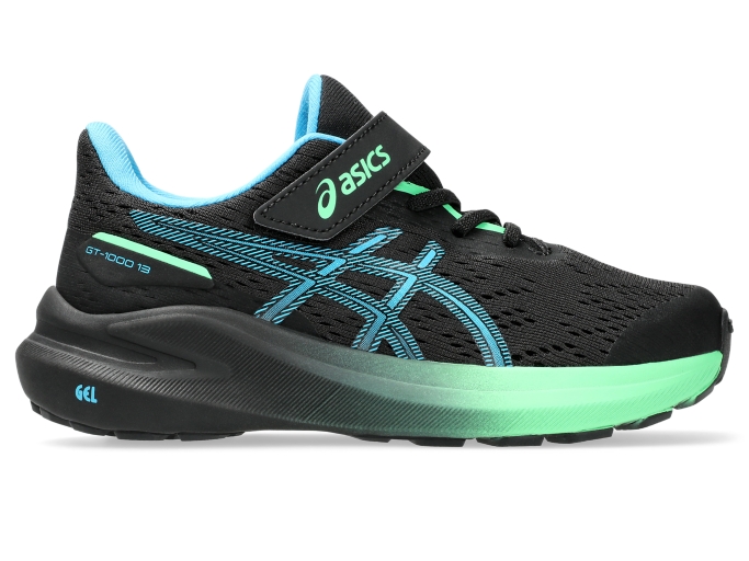 GT 1000 13 PS Kids Black Digital Aqua Kinder Laufschuhe ASICS DE