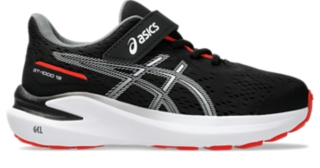 ASICS GT 1000 13 Pre School 11 Black Fiery Red Kids Running