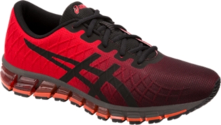 red and black asics