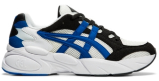 asics blue and white shoes