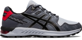 Asics grey mens running shoes online