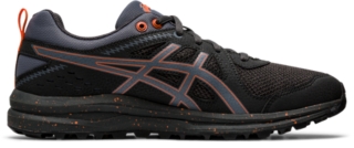 asics black running trainers