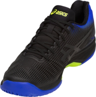 Asics men's solution speed ff 2025 tennis shoes black and illusion blue