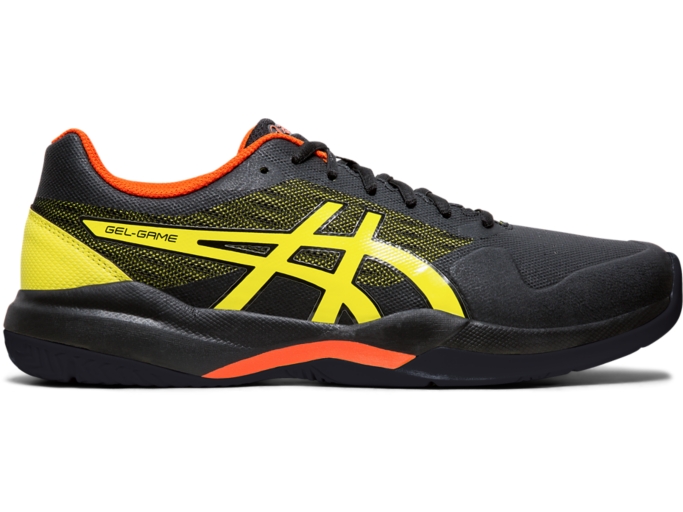 Men s GEL GAME 7 Black Sour Yuzu Tennis Shoes ASICS