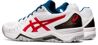 Men s GEL Challenger 12 White Classic Red Tennis Shoes ASICS