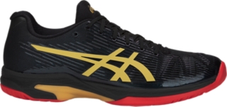 Men s Solution Speed FF L.E Black Rich Gold Tennis Shoes ASICS