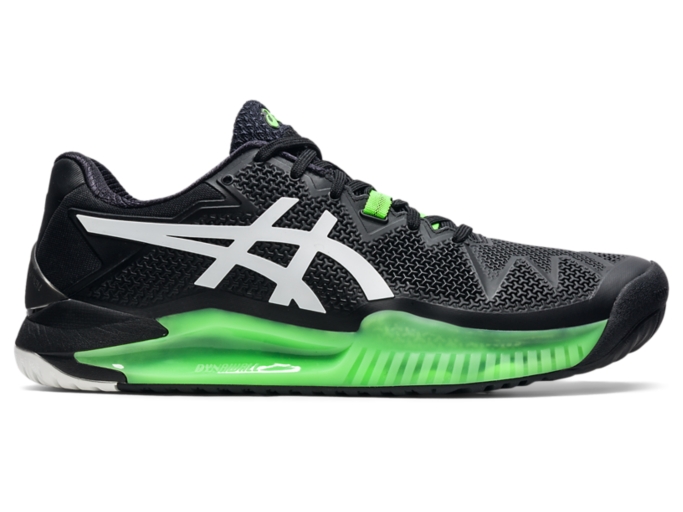 Men's GEL-Resolution 8 | Black/Green Gecko | Tennis Shoes | ASICS