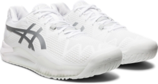 Asics Gel Resolution 8 Men's Tennis Shoe (White/Silver