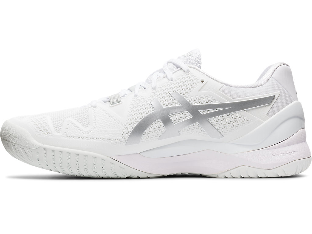 Men's GEL-Resolution 8 | White/Pure Silver | Tennis Shoes | ASICS