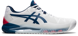 asics blue and white shoes