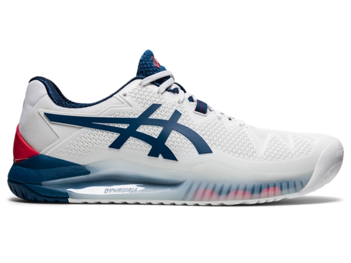 Men's GEL-Resolution 8 | White/Mako Blue | Tennis Shoes | ASICS