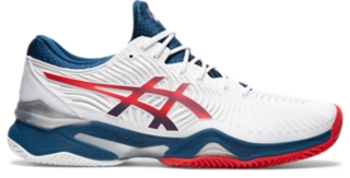 Men s COURT FF 2 CLAY White Mako Blue Tennis Shoes ASICS