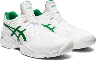 Men s COURT FF NOVAK White Green Tennis Shoes ASICS