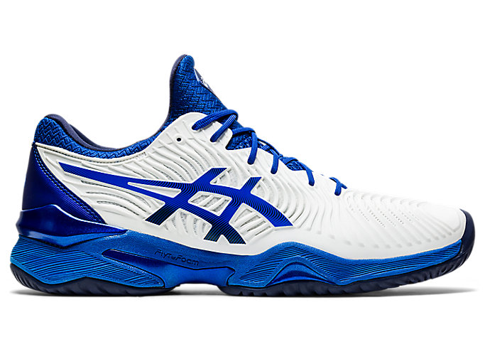 Introducir 148+ imagen white and blue asics tennis shoes