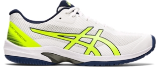 Men s Court Speed FF White Safety Yellow Tennis Shoes ASICS