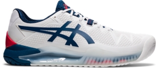 Men's GEL-RESOLUTION 8 WIDE | White/Mako Blue | Tennis Shoes | ASICS