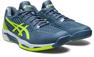 Men's SOLUTION SPEED FF 2 | Steel Blue/Hazard Green | Tennis Shoes | ASICS