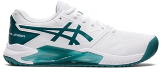 Men s GEL CHALLENGER 13 White Velvet Pine Tennis Shoes ASICS