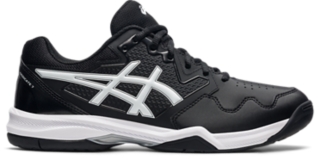 Men s GEL DEDICATE 7 Black White Tennis Shoes ASICS