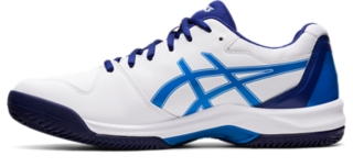 Men's 7 CLAY White/Electric Blue | Tennis Shoes | ASICS