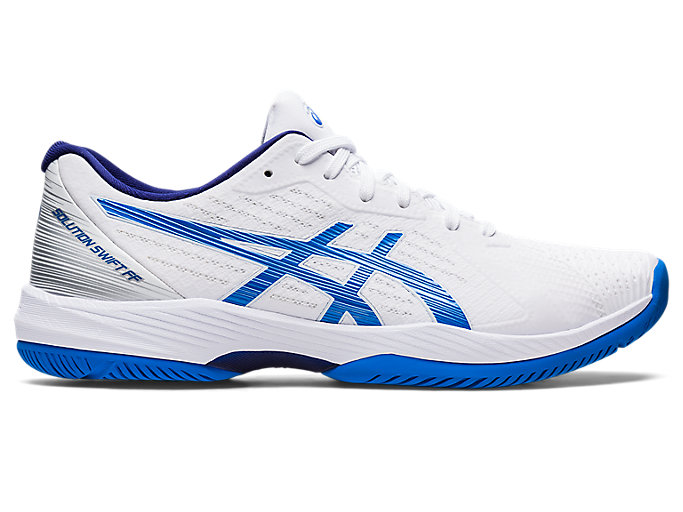 Image 1 of 7 of Men's White/Electric Blue SOLUTION SWIFT FF Men's Tennis Shoes