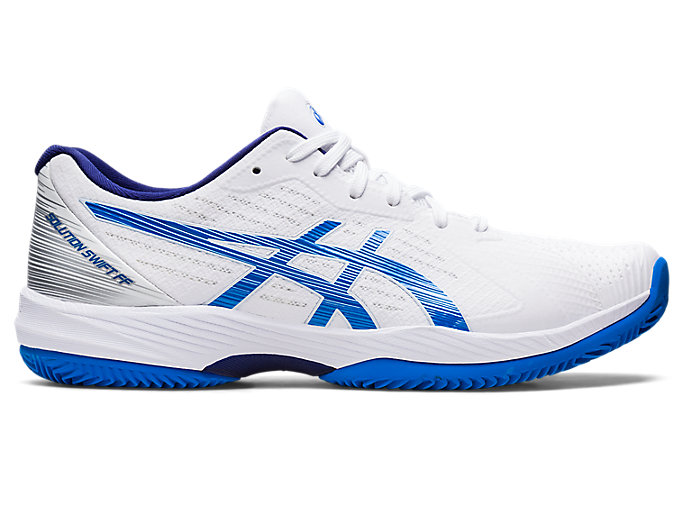 Image 1 of 7 of Men's White/Electric Blue SOLUTION SWIFT™ FF CLAY Men's Tennis Shoes