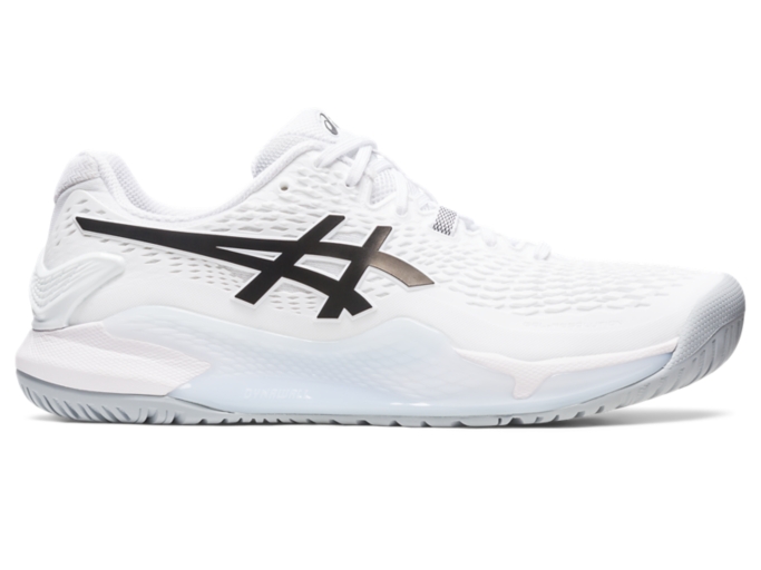 Men s GEL RESOLUTION 9 White Black Tennis ASICS UK