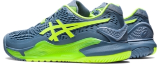  ASICS Men's Hyper Speed Running Shoes, 9, MAKO Blue/Hazard  Green