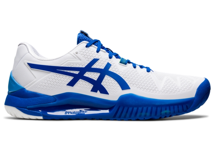 Men's GEL-RESOLUTION 8 | White/Tuna Blue | Tennis Shoes | ASICS