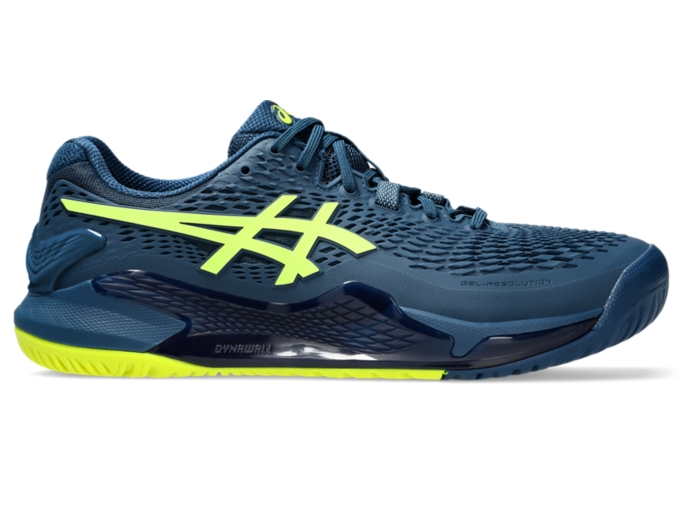 GEL-RESOLUTION 9 WIDE | Men | Mako Blue/Safety Yellow | Men's Tennis Shoes  | ASICS United States