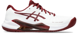 Asics red shop tennis shoes