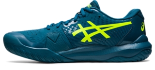 ASICS Men's Gel Challenger 14 Tennis Shoes, Restful Teal/Safety Yellow, Size 12