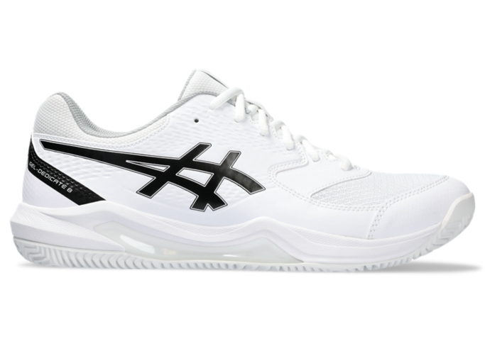 Men s GEL DEDICATE 8 CLAY White Black Tenis ASICS ES