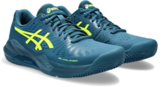 Men s GEL CHALLENGER 14 CLAY Restful Teal Safety Yellow Tennis