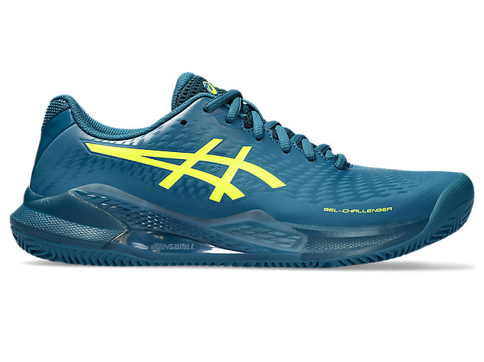 Image 1 of 7 of Men's Restful Teal/Safety Yellow GEL-CHALLENGER 14 CLAY Men's Tennis Shoes